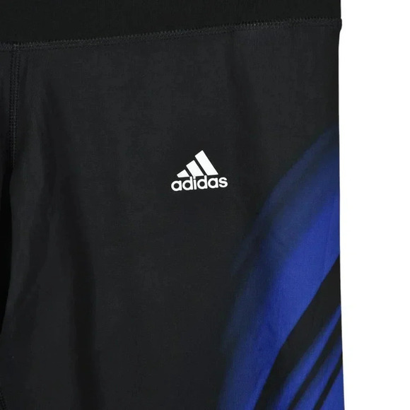Adidas Leggings Techfit Climalite Medium Compression Black Blue Workout Size Med - Picture 4 of 12
